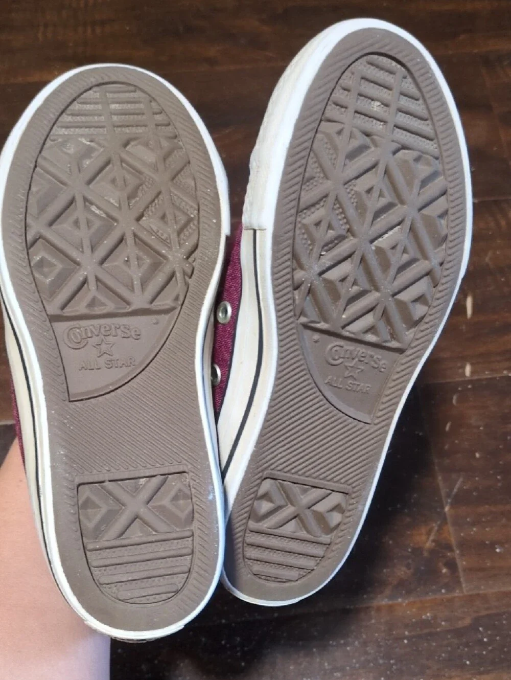 Kids Burgundy High-Top Converse Canvas Sneakers with Black Laces